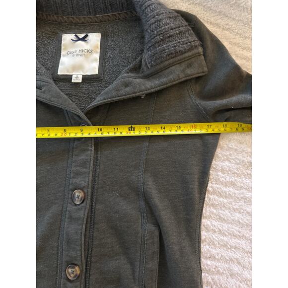 Gilly Hicks Button Up Sweatshirt Jacket Size Y2K Prep Schoolgirl Cozy Layer M - Picture 5 of 6